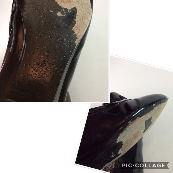 COACH Black Patent Leather Pointy Toed Flats Sz9B - Picture 4 of 8